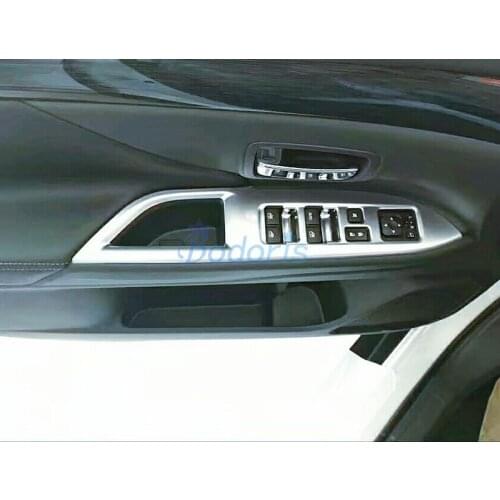Car Styling Accessories For Mitsubishi Outlander 2013 2014 2015 2016 Interior Window Glass Button Trim Panel Cover Chrome