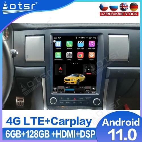 Tesla Car Radio For Jaguar XF 2004 2005 - 2015 Android Multimedia DVD GPS Navigation Touch Screen 6GB+128GB Unit Stereo Carplay