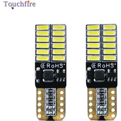 100PCS Auto LED T10 W5W Canbus 194 4014SMD 24LED Bulb Reading Clearance Parking Interior Light 6000K For Motocycle Wholesale 12V