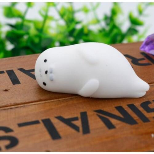 White squishies Squishy Cute White Seal Healing Squeeze Abreact Fun Joke Gift Rising Toys Solid Venting Small Animals