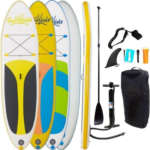 Inflatable Stand Up Paddle Board Premium SUP Accessories Backpack Non-Slip Deck Bonus Waterproof Bag Paddle and Hand Pump