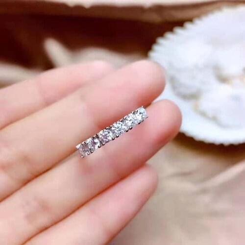 Classic Style Mossan Drill Ring S925 Row Drill Eight Heart Eight Arrow Cutter VVS1 Clarity Fashion Fine Jewelry For Women 【FS