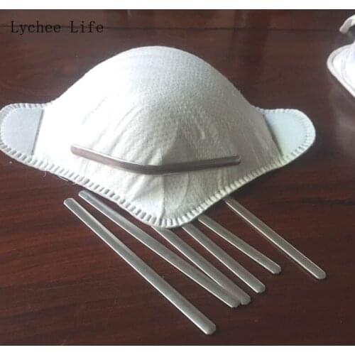 Lychee Life 100/200Pcs Aluminum Metal Flat Aluminum Nose Bridge Strips Diy Making Accessorie Craft