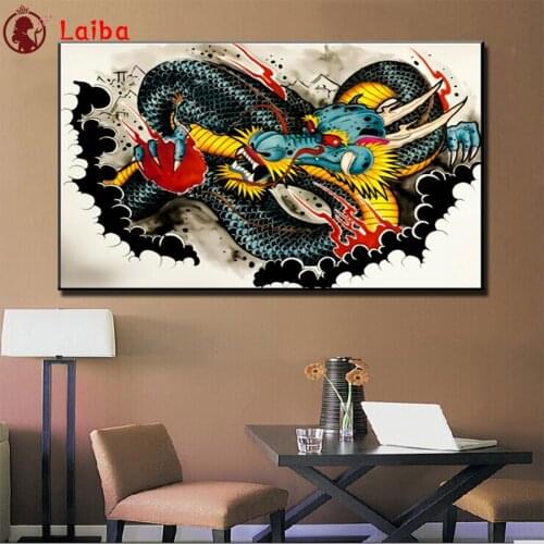 Full square round drill set Abstract art, doodle dragon diy diamond painting 5d diamond mazayka embroidery room decor