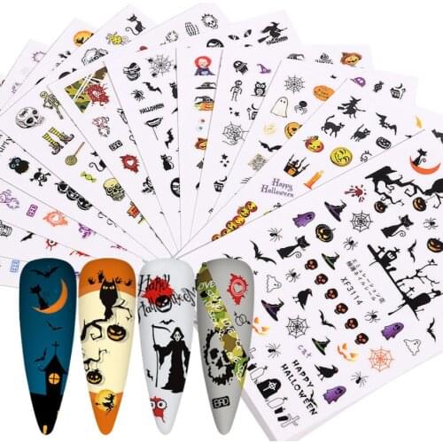 Halloween And Chrismas Nail Sticker Transferable Sticker Nail Art Decoration Used For Hand Decor