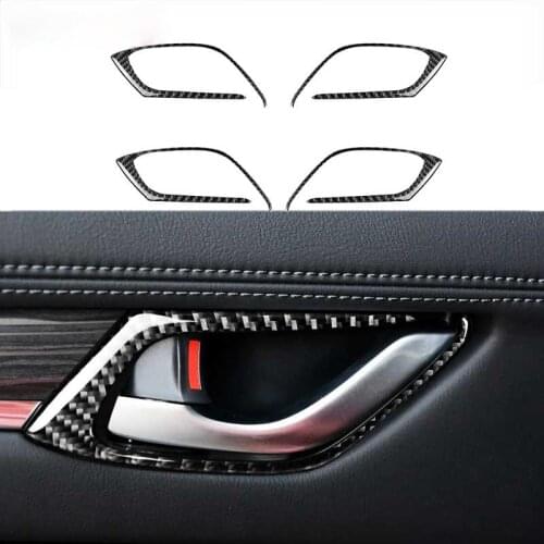Carbon Fiber Sticker Car Styling Interior Door Pull Handle Frame Cover Protective Trim Auto For Mazda CX-5 CX5 CX 5 2017 2018