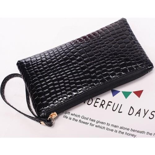 2021 Wholesale Purses PU Leather Womens Wallets Fallow Long Ladies Zipper Wallet Clutch Bag Design Red Purse Crocodile Purses