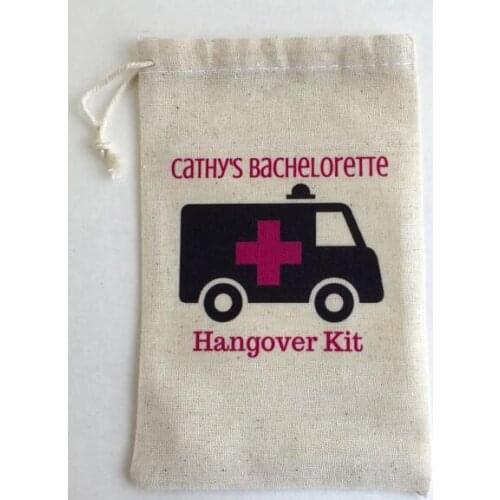 Personalized Ambulance Bachelorette Hangover bridal shower recovery Survival Kit wedding favor gift bags party Candy pouches