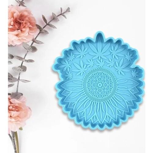 Sunflower Maple Leaf Coaster Epoxy Resin Mold Cup Mat Coaster Holder Casting Silicone Mould DIY Crafts Jewelry Home Decorations