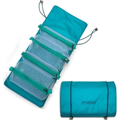 Portable Makeup Bag Mesh Bag in Bag Travel Organizer Cosmetic Bag Women Fashion 2021 Toiletry Bag Necessarie Feminina Beauty Bag