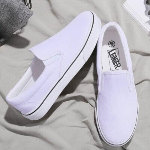 Spring Autumn Casual Shoes Men Canvas Breathable Hard-Wearing Adult Solid Basic Couple Shoes Men And Women Lazy shoes D6-75