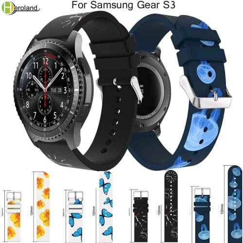 Watchband printing 22mm luxury brand Fashion Sports Silicone Bracelet watchStrap Band For Samsung Gear S3 46mm for Amazfit 2/2S