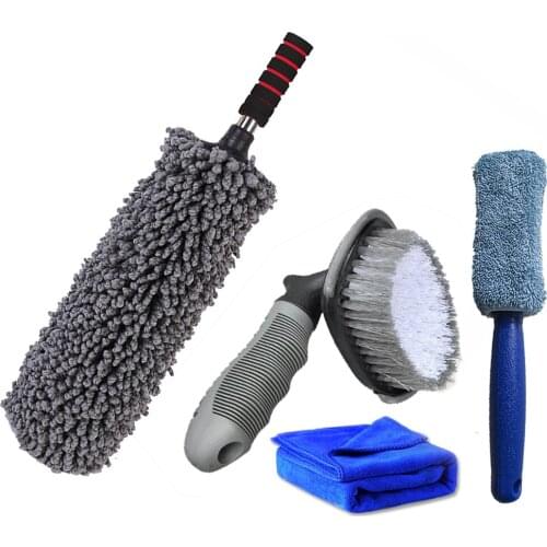 Car Duster Brush Auto Dirt Polishing Adjustable Cleaning Brush Microfiber Dust Cleaner Auto Wax Polisher Mop Car Washing Tools