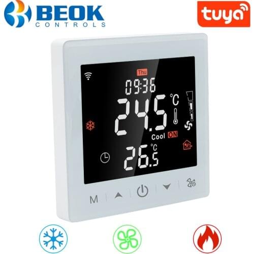 Beok Wifi Thermostat Floor Heating Valve Fan Coil Gas Boiler Temperature Controller Programmable Works With Google Home Alexa
