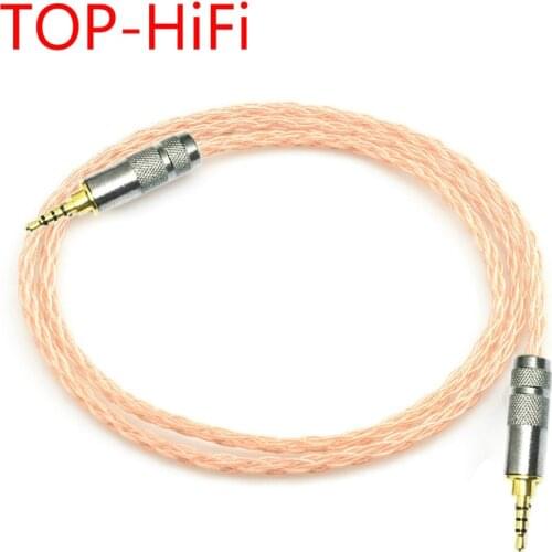 TOP-HiFi Handmade 2.5mm TRRS Balanced Male to Male 4-Pin Audio Adapter AUX 8 Cores 7N OCC Single Crystal Copper Audio Cable