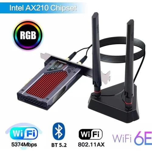 Triple Band AX210 5743M supports 2.4G/5G/6G Bluetooth 5.2 dual band AX200 2400M Bluetooth 5.1 RGB 802.11ax Windows 10 64 bit