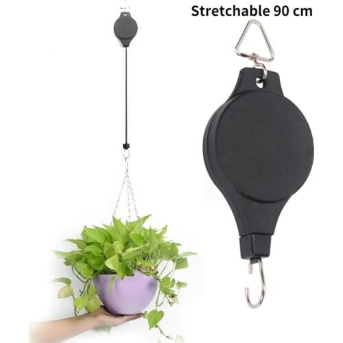 Retractable Home Hanging Hooks Flower Pot Hook Lifting Hanging Orchid Pot Hook Hanging Pot Balcony Free Hanging Rope