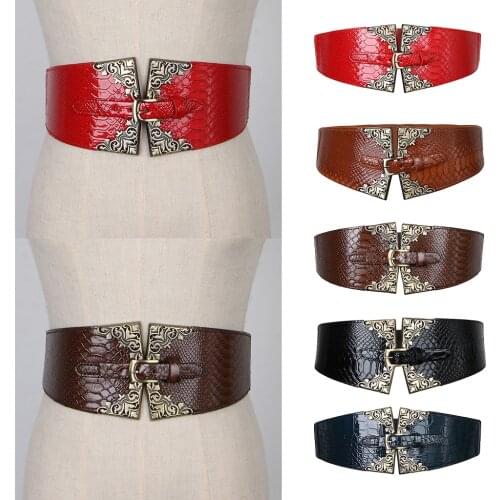 Ladies Retro Dress Waist Belts er Wide Elastic Stretch Band Waistband