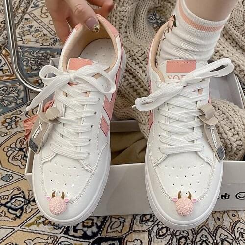 White Shoes for Women 2021 Spring New Womens Shoes Student Fashion Casual Flat Sneakers Ins Fashion