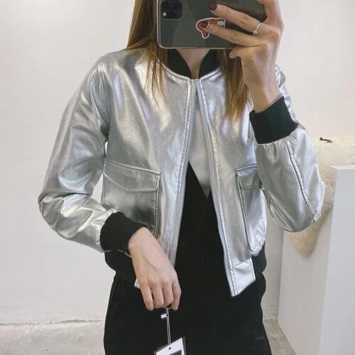 Women Faux Leather Jackets Female Motorcycle Coat Black Vintage Plus Size Short Autumn Leather Jacket