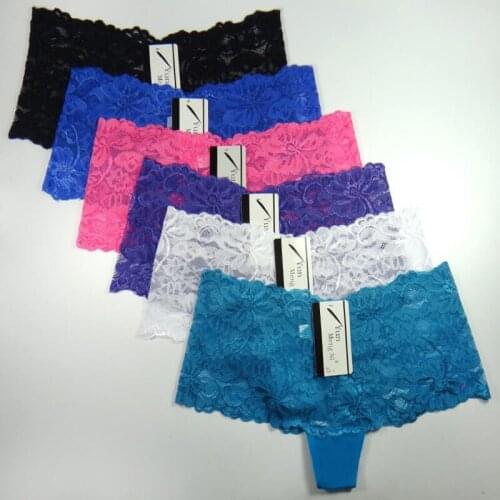 Women Panties SeamlessTransparent Sexy Lace Calcinha Womens Briefs Panty Underwear Women boyshorts M-XXL 6pcs/lot