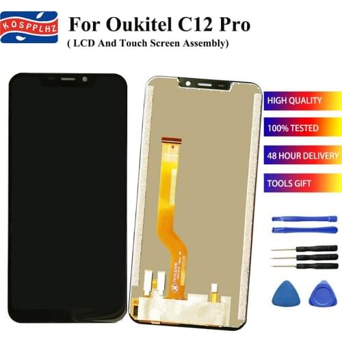 6.18" For OUKITEL C12 PRO LCD + Touch Screen Display Digitizer Assembly Replacement For OUKITEL C12PRO SmartPhones Screen Repair
