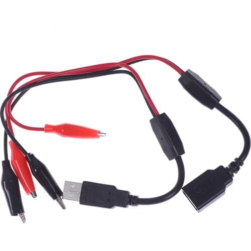 1pc USB Alligator Clips Crocodile Wire To USB Tester For DC Voltage Meter Ammeter
