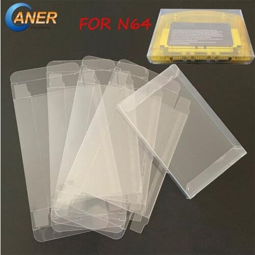 10pcs a lot Clear Transparent Cartridge Protector for N64 Game Card Plastic PET Case Boxes