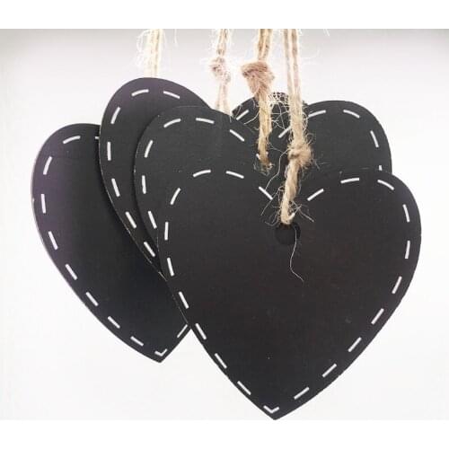 30pcs wooden hearts blackboard messange sign diy wood crafts home decoration