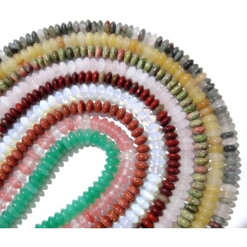 3x6mm Natural stone crystal Agates turquoises Abacus spacer Loose Beads For DIY Jewelry Making Jades Bracelet 118pcs strand