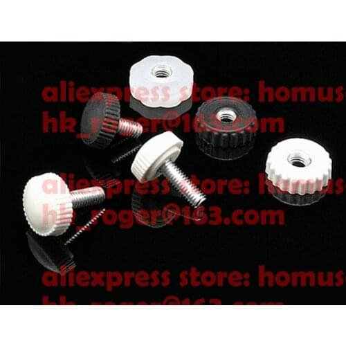 M4 x 6 8 10 12 16mm white black Plastic steel thumb nut bolt knurled plastic coated steel fastener handle adjusting lighting
