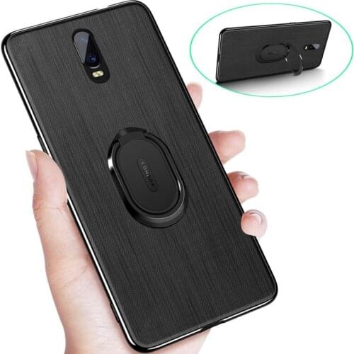 For OPPO R17 Pro Case Magnetic Ring Stand Holder Leather Back Cover Soft Frame Phone Case For OPPO Find X Cases Coque