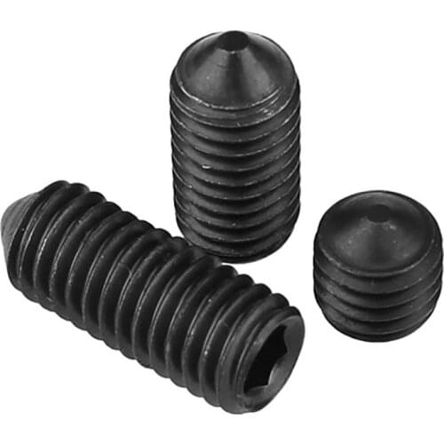 Black Grade 12.9 Hex Hexagon Socket Cone Point Grub Set Screw Tapered End Bolt M8 M10 M12