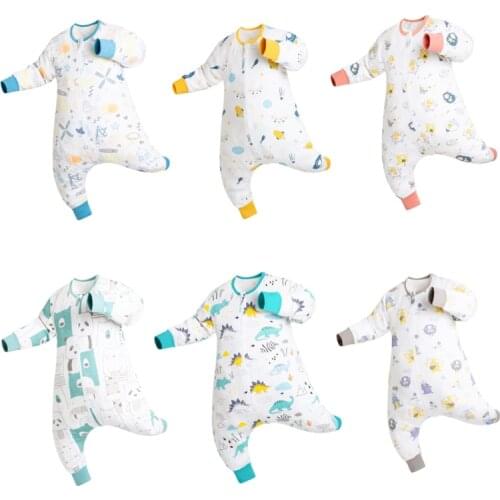 Baby Sleep Bag with Feet Spring Summer Wearable Blanket with Legs Cotton Sleepsack for Toddler Soft Baby Newborn Romper Clothes