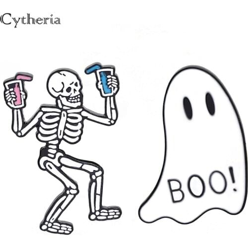 Skull Enamel Pin Dungeons Dragons Lapel Pin DnD Badges Brooches For Game Lover Backpack Accessories