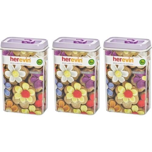 Herevin Triple 2,3 Lt Plastic Storage Container Soft Purple