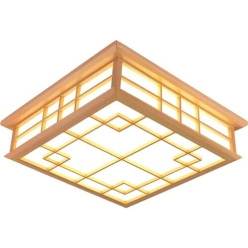 Classic Chinese pane flower solid wood LED ceiling light living room restaurant bedroom tea room ceiling lamp