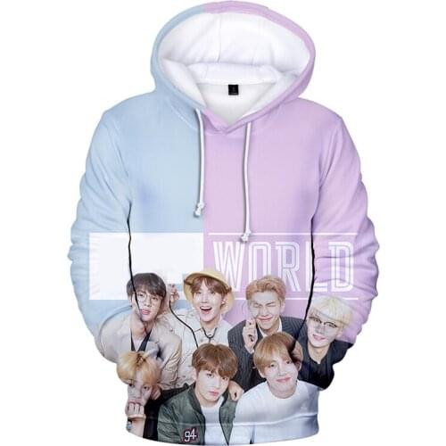 Korean BEST POP 3D Hoodies Hip Hop WORLD Sweatshirts Men/Women Long Sleeve BEST K-POP 3D Hooded Clothes Children Kids Hoody Tops
