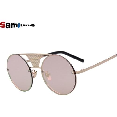 Round Metal Sunglasses Steampunk Men Women Fashion Glasses Brand Designer Retro Vintage Sunglasses UV400
