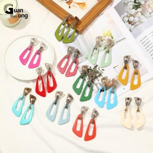 GUANLONG Classic Drop Fashion Resin Earrings for Women 2018 Statement Long Big Geometric Acrylic Dangling Earring Female Jewelry