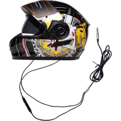 Motorcycle Motorbike Helmet 3.5mm Wire Control Music Headphone Headset with Mic Motocycle Accessories