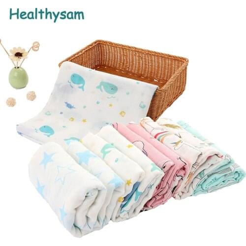 Muslin Wrap Newborn Blankets Bath Gauze Baby Swaddles Soft Infant Wrap Sleepsack 70% Bamboo Baby Stroller Cover Play Mat