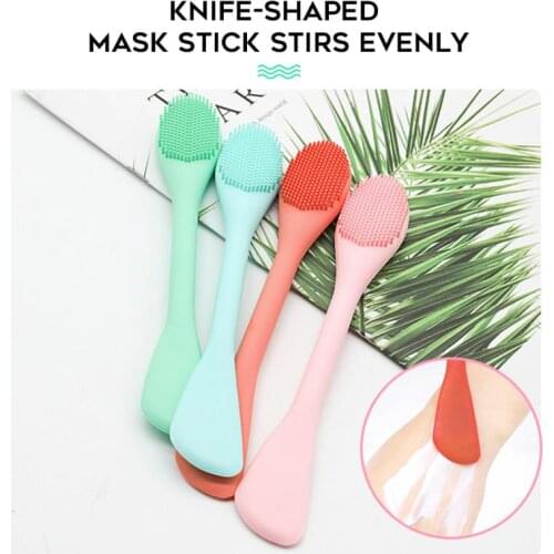 Soft Silicone Face Washing Brush Remover Blackhead Face Exfoliating Pore Cleaner Brush Tool Mask Stick Face Wash Brush Dual-use