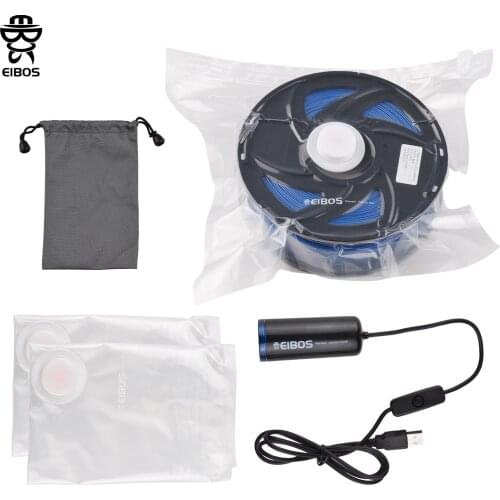 EIBOS 3D Printer Filament Vacuum Storage Bag Kit with Electric Pump Sealing Clips Vacuum Compression Sealer Bags Dry Pouch