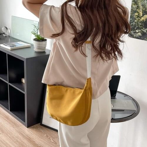 2021 New Nylon Messenger Bags for Women Zipper Ladies Fashion Hobos Crossbody Bag Simple Ladies Shoulder Tote Bag Handbag Purses