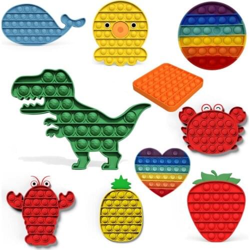 New Push Bubble Rainbow Pop For Fidget Toys Pack Its Square Antistress For Hands Popins Squishy Pops Reliver Stress For Adults