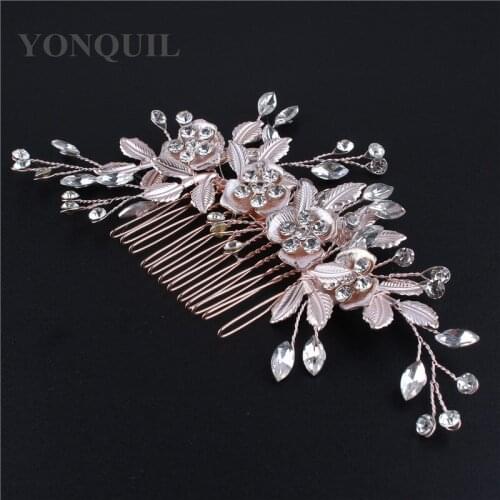 New Design Silver Pearl Hair Jewelry Bridal Handmade Crystal Wedding Tiara Hair Combs Hot Sale Headpiece Bridal Hair Accessories