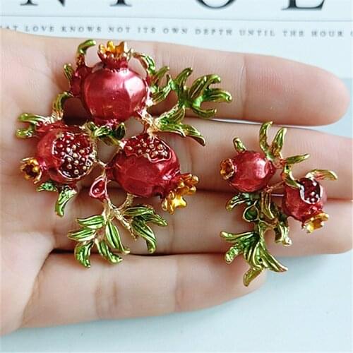 10pc 25*31mm Alloy Material Enamel Pomegranate Charm Oil drop pendant For Head DIY Wedding Handmade Jewelry Making