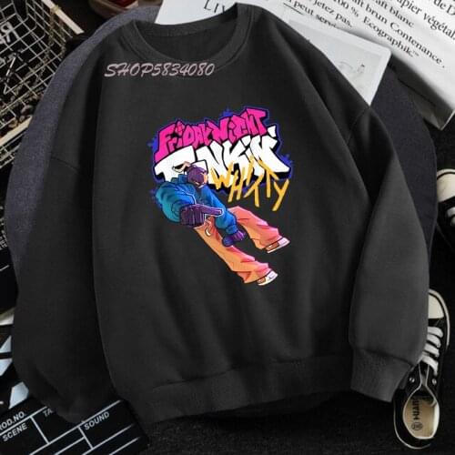 New Friday Night Funkin Print Hoodies Men Sweatshirt Kawaii Cartoon Graphic Top Streetwear Unisex Top Funny Game Sweatshirt Male