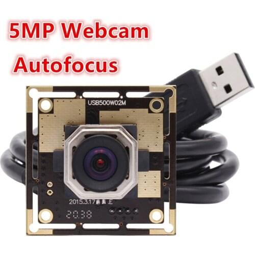 5MP usb video webcam CMOS OV5640 Linux Windows 100 degree no distortion lens autofocus usb camera module for security systems
